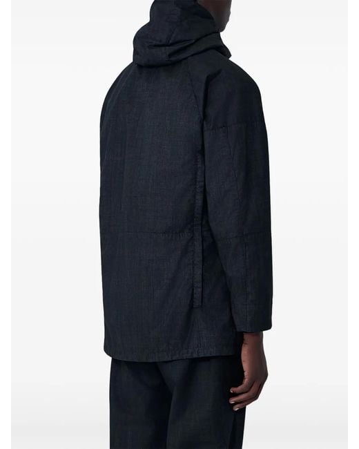 Massimo Osti Studio Blue Hooded Patch-Pocket Jacket for men