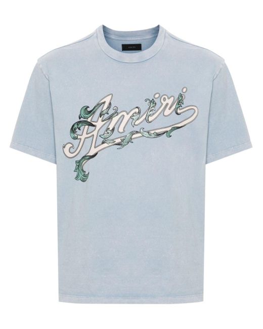 T-shirt en coton à logo imprimé Amiri pour homme en coloris Blue