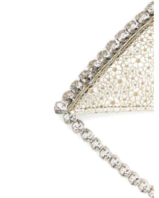 L'ALINGI White Love Rhinestone Embellished Clutch Bag
