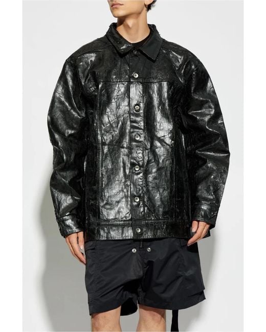 Rick Owens Black Jumbo Worker Jacket for men