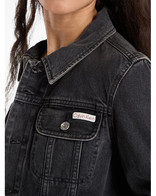 Calvin Klein Black Jacket Jeans Cropped 90S Denim Jacket