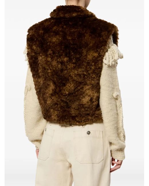 Isabel Marant Brown Faux-Fur Duffle Vest