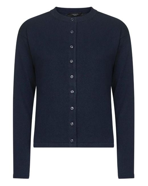 Cárdigan de canalé con botones Weekend by Maxmara de color Blue