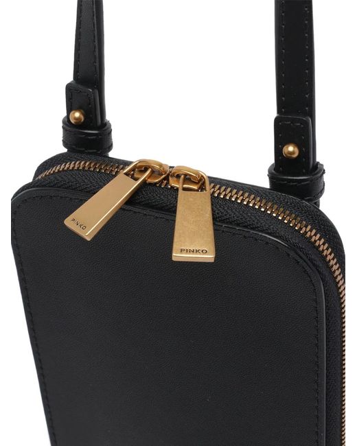 Pinko Black Logo-Detail Phone Case