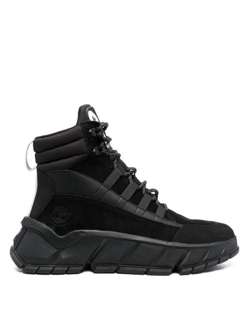Timberland Black Turbo Leather Hiking Boots for men