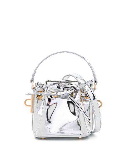 Alexandre Vauthier White Mini Patent-leather Crossbody Bag
