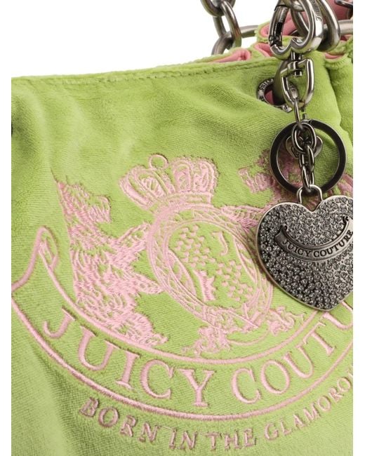 Juicy Couture Green Daydreamer Velour Tote Bag
