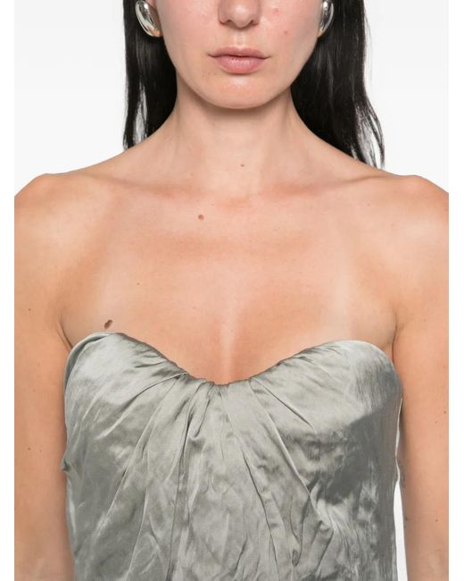 Esse Studios Gray Lume Draped Strapless Top