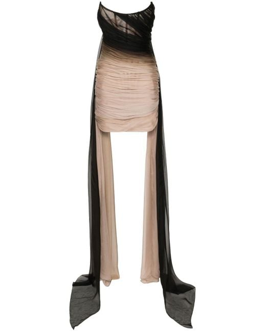 Mugler Black Gradient Corset Mini Dress