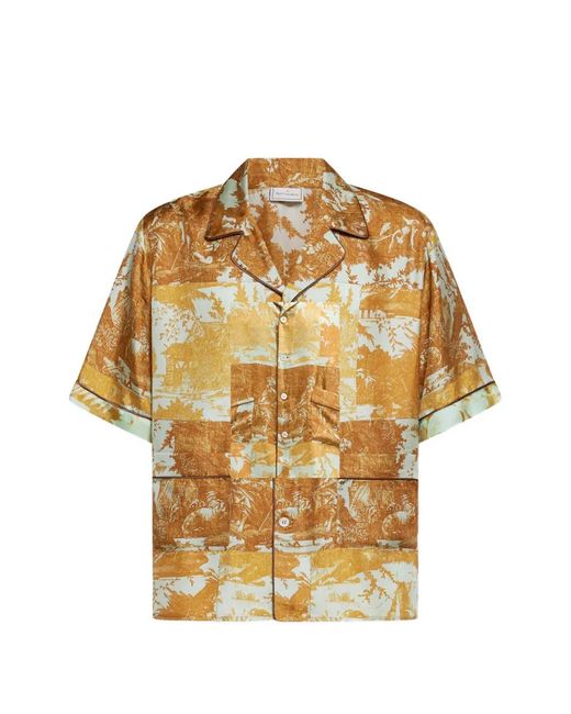 Pierre Louis Mascia Metallic Aloe Silk Shirt
