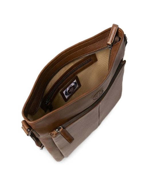 Osprey Brown Compass Leather Messenger Bag for men