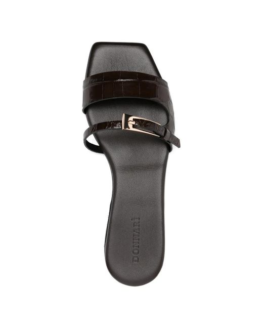 DONNARì White Buckle Detail Leather Sandals