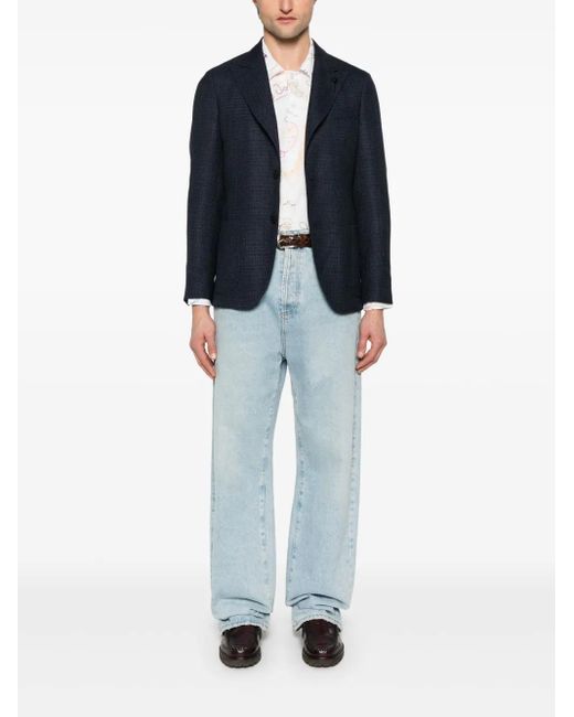 Lardini Blue Single-Breasted Blazer for men