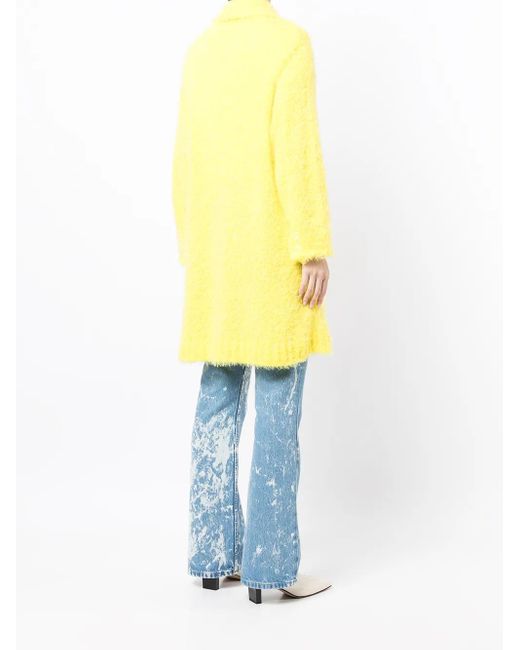 Undercover Yellow Brushed Knitted Coat