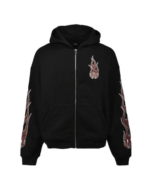 Amiri Black Flame Zip Hoodie