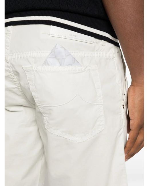 Jacob Cohen White Logo-Patch Shorts for men