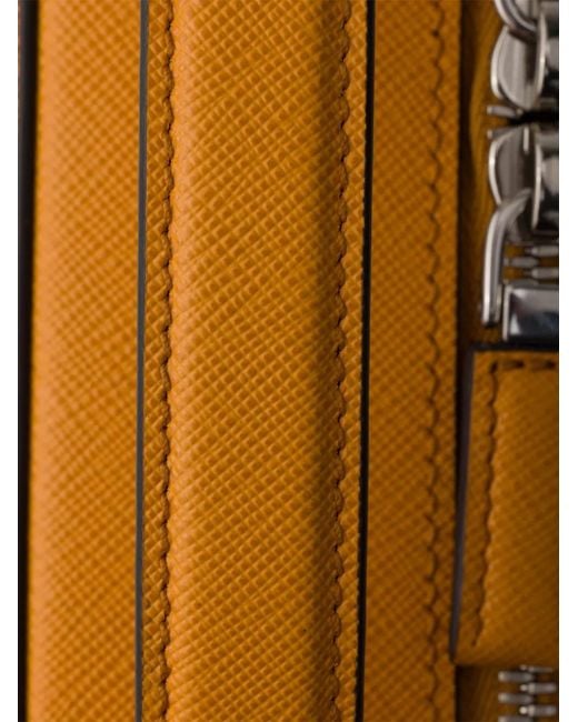 Prada Orange Brique Medium Saffiano Leather Bag for men