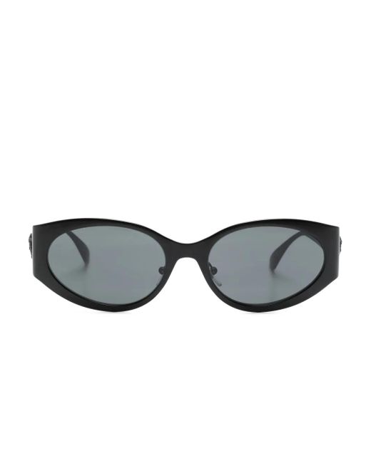 Versace Gray La Medusa Oval-Frame Sunglasses