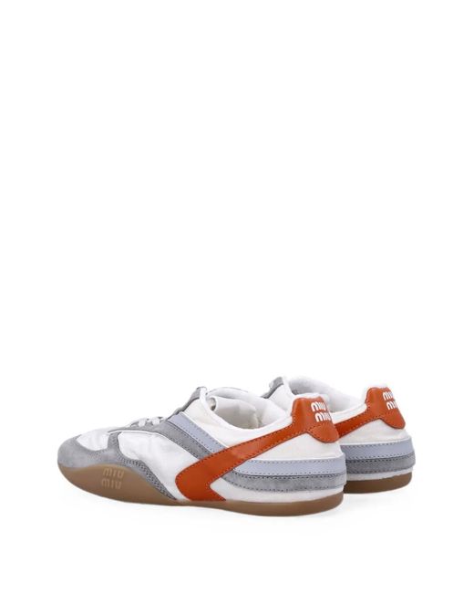 Miu Miu White Gymnasium Panelled Sneakers