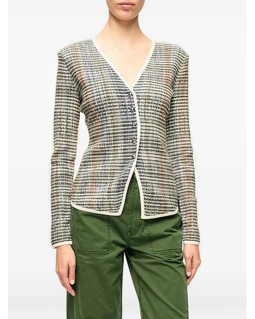 Veronica Beard Green Nadialine V-Neck Jacket