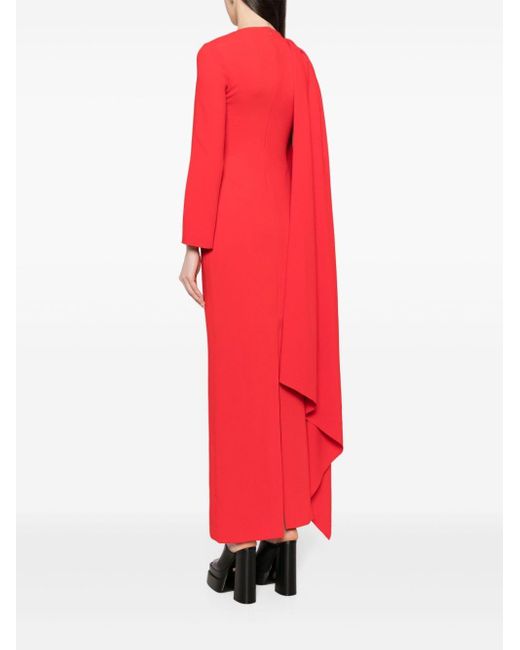 Solace London Red The Lydia Draped Cady Gown