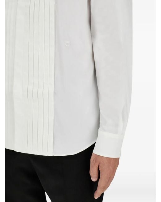 Ferragamo White Tuxedo Shirt for men