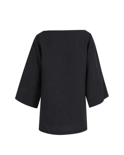 The Row Black Flared Sleeve Blouse