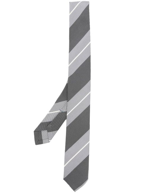 Cravatta a righe diagonali di Thom Browne in Multicolor da Uomo