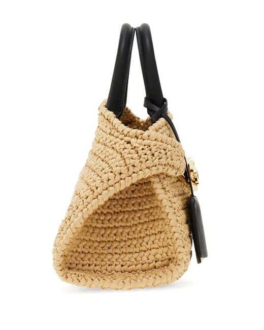 Ferragamo Metallic Mini Hug Woven Tote Bag