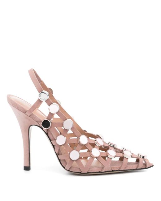 The Attico Pink Grid Pumps 105mm