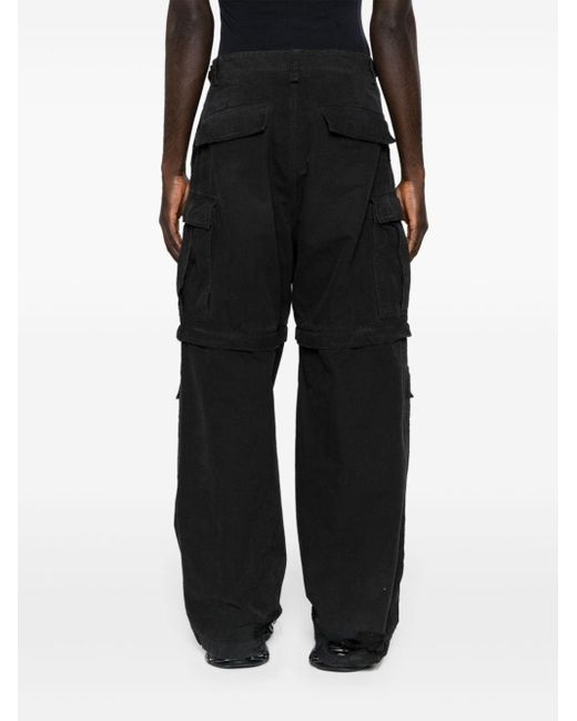 Balenciaga Black Detachable-legs Ripstop Cargo Trousers for men