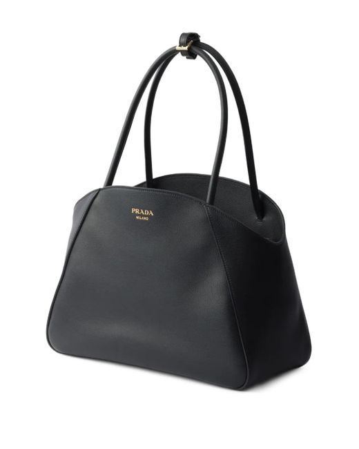 Prada Black Large Leather Tote Bag