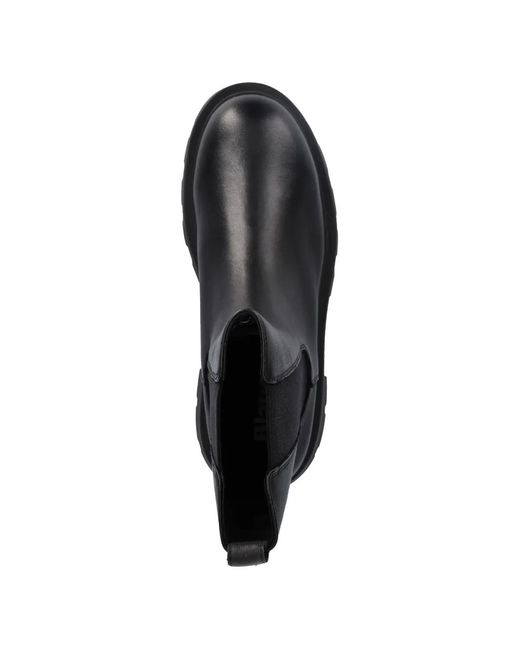 Blauer Black Kimmel Lug-Sole Pull-Tab Chelsea Boots