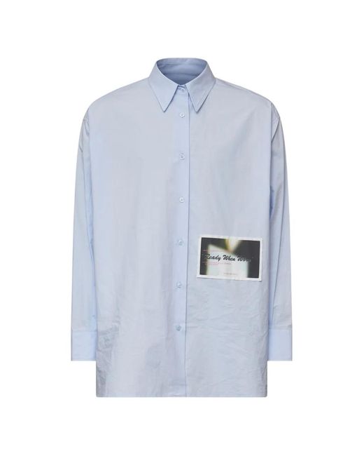 MM6 by Maison Margiela Blue Graphic-Print Button-Down Shirt for men