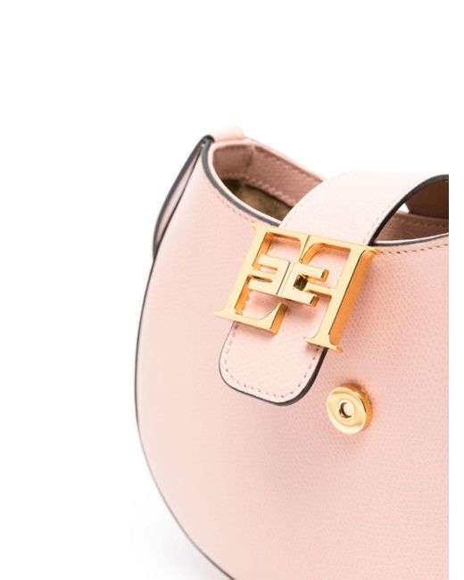 Elisabetta Franchi Pink Medium Leather Crossbody Bag