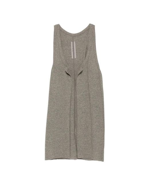 Rick Owens Gray Gilet Long À Design Ouvert for men