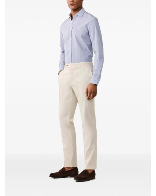 Hackett White Kensington Ribbed-Texture Chinos for men