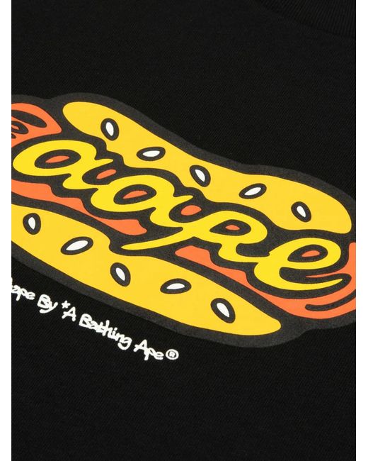 Aape By A Bathing Ape Black Graphic-Print T-Shirt for men
