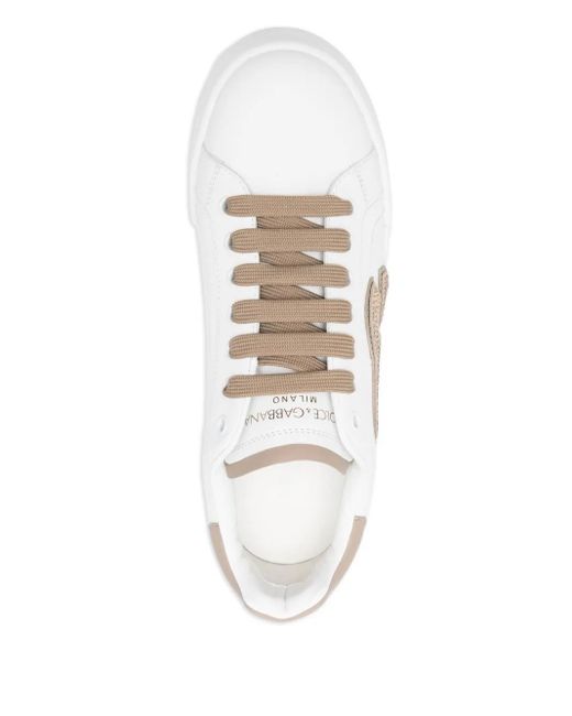 Dolce & Gabbana White Sneakers Mit Logo-Patch
