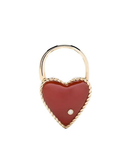 Yvonne Léon White Creole Cadenas Coeur Diamond Earring for men