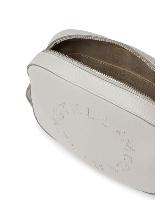 Stella McCartney White Studded-logo Camera Bag