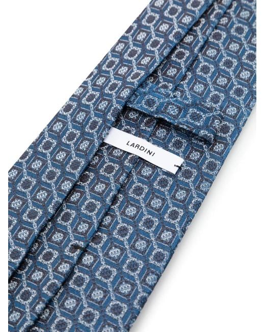 Lardini Blue Patterned-Jacquard Silk Tie for men
