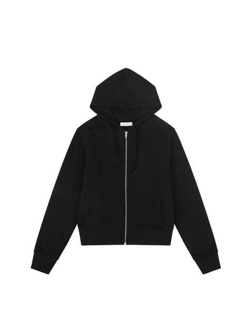 Entire studios Black Slim Zip-Up Hooded Sweater for men