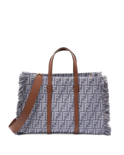 Fendi Shopper Met Logo Jacquard in het Purple