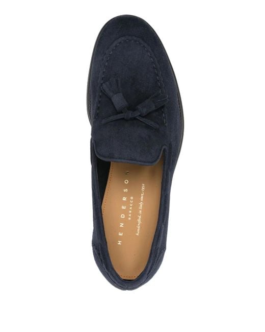 Henderson Blue Tassel-Detail Boat Shoes for men