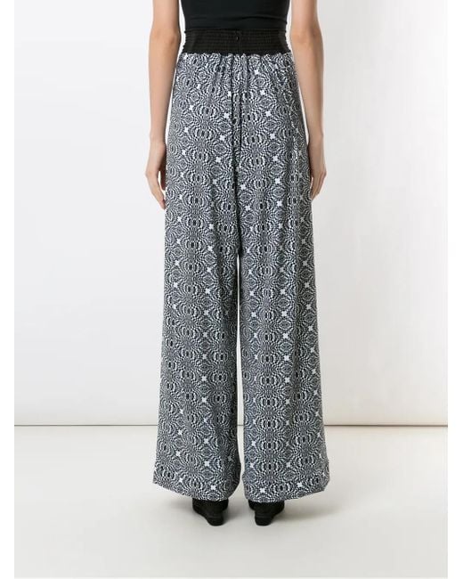 Amir Slama Black Printed Wide-Leg Trousers