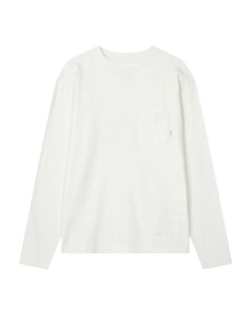 MAN ON THE BOON. Langarmshirt mit Brusttasche in White für Herren