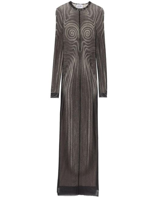 Jean Paul Gaultier Gray Mesh Long Dress