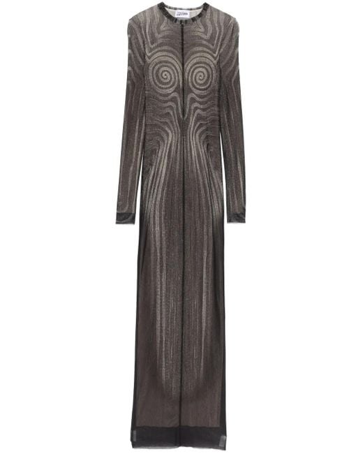 Jean Paul Gaultier Gray Mesh Long Dress