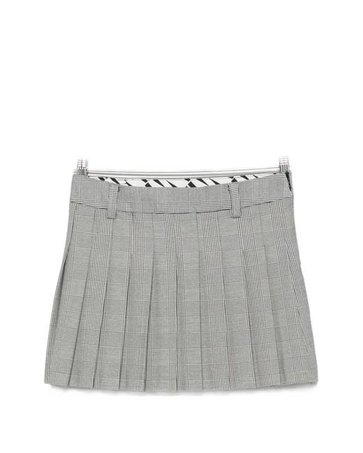 WRSTBHVR Gray Nuria Check Pleated Skirt